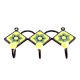 Yellow Navy Blue Floral Tiles Hooks